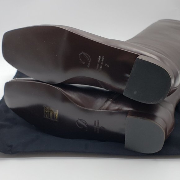 Delman Epoch Mahogany Leather Knee High Boots 7M - Picture 6 of 7